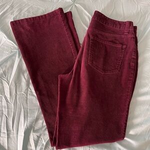 St. John's Bay Women Corduroy Pants and Wide Boots Burgundy Color 10 Size